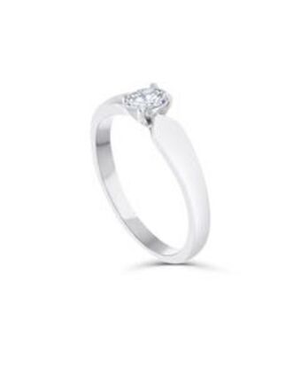Joyerías Bizzarro Solitario de oro blanco 14k con 33pts de diamante corte oval (si2) (h) oferta