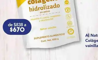Farmacia San Pablo Al natural colágeno hidrolizado vainilla 600g. oferta