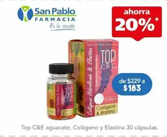 Farmacia San Pablo Top c&e aguacate, colágeno y elastina 30 cápsulas. oferta