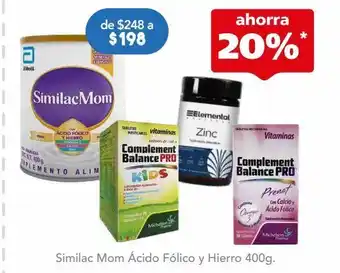 Farmacia San Pablo Similac mom ácido fólico y hierro 400g. oferta