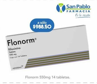 Farmacia San Pablo Flonorm 550mg 14 tabletas. oferta