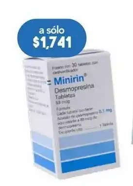 Farmacia San Pablo Minirin 0.1mg 30 tabletas. oferta