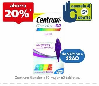 Farmacia San Pablo Centrum gender +50 mujer 60 tabletas oferta