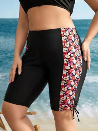 SHEIN Bottom de bikini con estampado floral con cordón lateral oferta