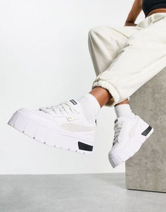 ASOS Puma mayze stack trainers in white and black oferta