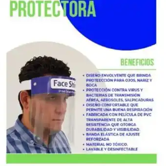 Paquete 3 mascaras protectoras facial cubre boca, ojos y nariz