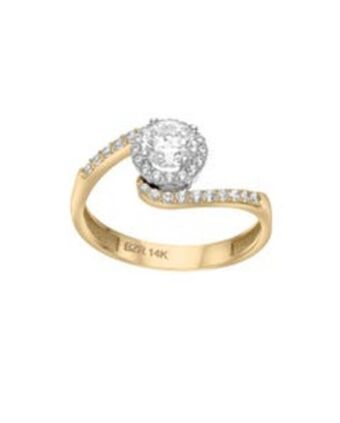Joyerías Bizzarro Solitario de oro amarillo 14k con zirconias oferta
