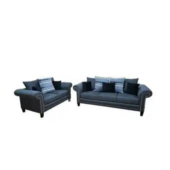 Mueblería Villarreal Sala capri 3.2 color gris t/velvoa oxford respaldo bruneck gray y bruneck black deco italian capucin oferta