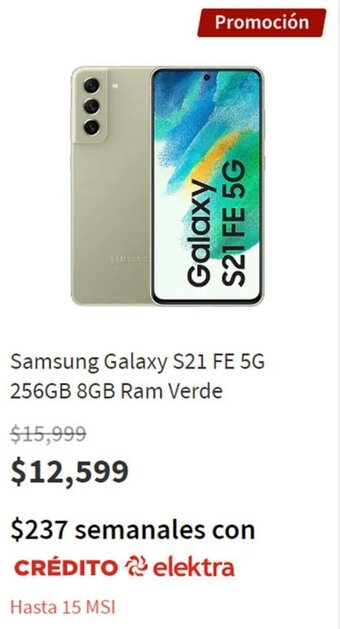 Elektra Samsung Galaxy S21 FE 5G 256GB 8GB RAM Verde oferta