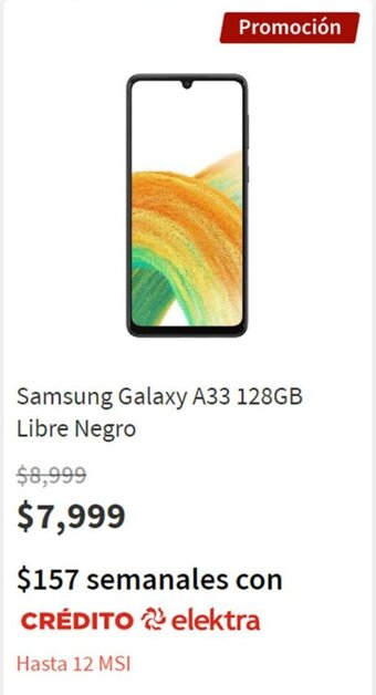 Elektra Samsung Galaxy A33 128GB Libre Negro oferta