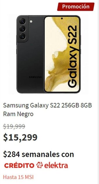 Elektra Samsung Galaxy S22 256GB 8GB RAM Negro oferta