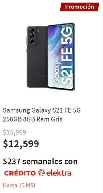 Elektra Samsung Galaxy S21 FE 5G 256GB 8GB RAM Gris oferta