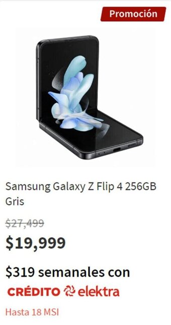Elektra Samsung Galaxy Z Flip 4 256GB Gris oferta