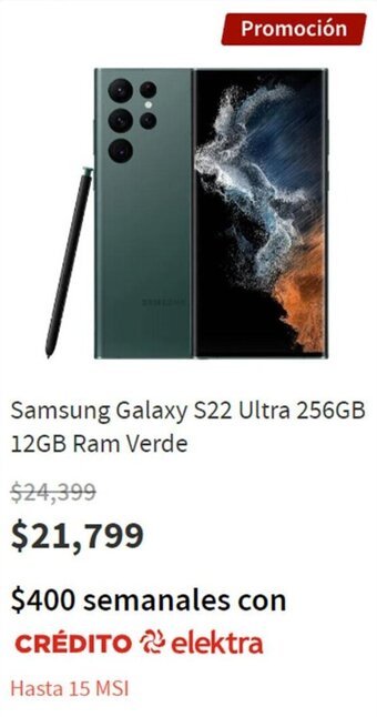 Samsung Galaxy S22 Ultra 256GB 12GB RAM Verde