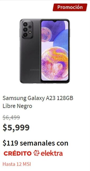 Elektra Samsung Galaxy A23 128GB Libre Negro oferta