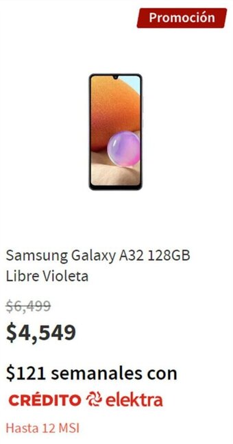 Elektra Samsung Galaxy A32 128GB Libre Violeta oferta