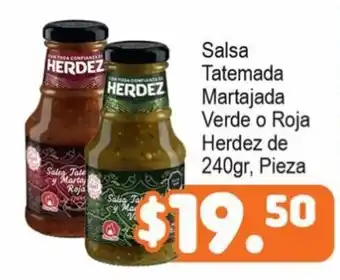 Merza Salsa Tatemada Martajada Verde o Roja Herdez de 240g oferta