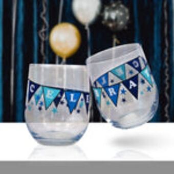 Waldos Vaso de vidrio decorado 497 ml oferta