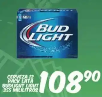 Cerveza 12 Pack Lata Budlight Light 355 Mililitros