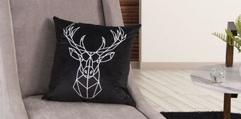 Muebles Dico Cojín decorativo venado tela negro oferta