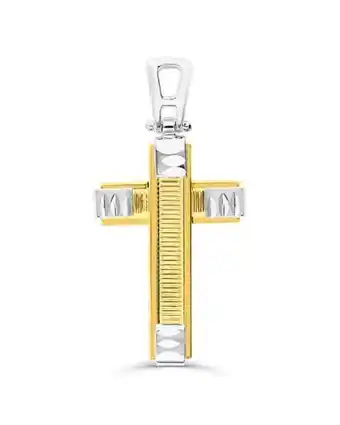 Joyerías Bizzarro Dije de cruz oro amarillo y blanco 14k sin cadena crt460 oferta