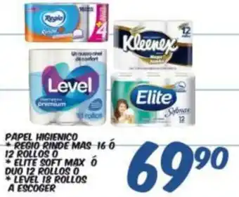 Alsuper Papel Higienico Regio Rinde Mas, Elite Soft Max, Level oferta