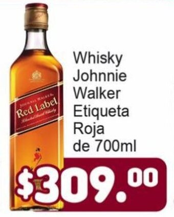 Merza Whisky Johnnie Walker Etiqueta Roja de 700ml oferta