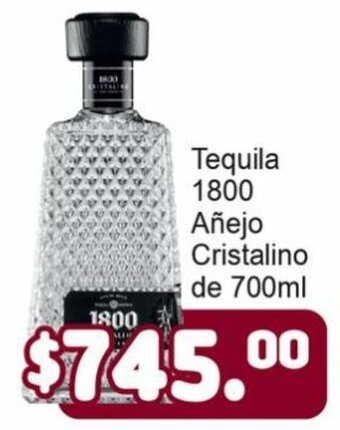 Tequila 1800 Añejo Cristalino de 700ml