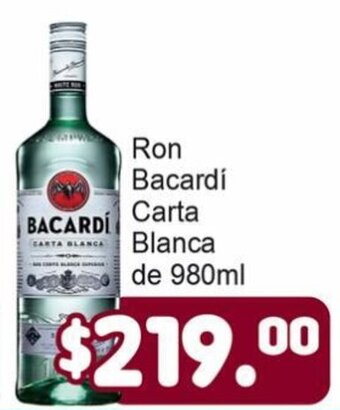 Ron Bacardí Carta Blanca de 980ml