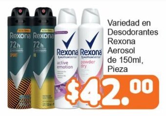 Variedad en Desodorantes Rexona Aerosol de 150ml, pieza