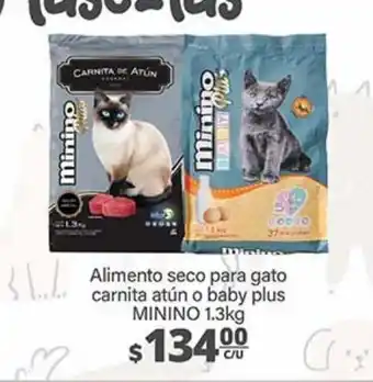 Alimento seco para gato carnita atún o baby plus minino 1,3kg