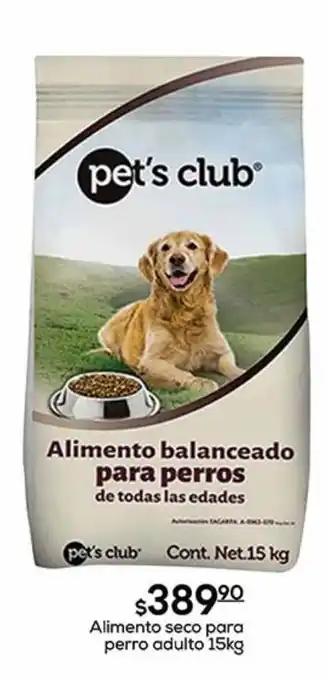 Alimento seco para perro adulto pet's club 15kg