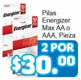Pilas Energizer Max AA o AAA, pieza 2 por