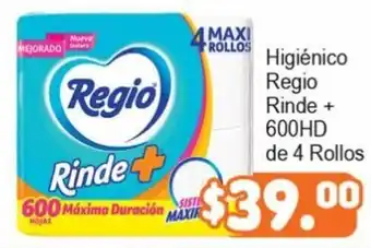 Merza Higiénico Regio Rinde+ 600HD de 4 rollos oferta