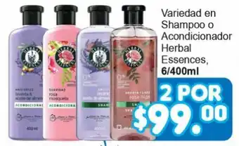 Variedad en Shampoo o Aconditionador Herbal Essences 2/6/400ml