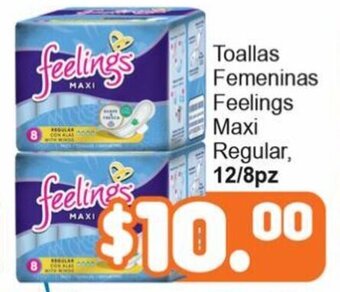 Merza Toallas Femeninas Feelings Maxi Regular, 12/8pz oferta