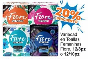 Merza Variedad en Toallas Femeninas Fiore, 12/8pz o 12/10pz oferta