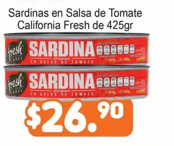 Merza Sardinas en Salsa de Tomate California Fresh de 425g oferta
