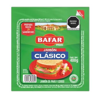 Jamon de pavo bafar 400 gramos