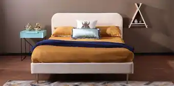 Muebles Dico Cama matrimonial nisha velvet crema oferta