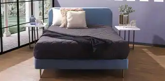 Muebles Dico Cama matrimonial nisha velvet azul oferta