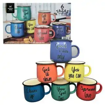 Sam's Club Set de tazas member's mark cerámicas de colores 6 pzas oferta