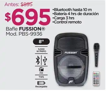 Chedraui Bafle fussion 8" pbs-9936 5000w pmpo oferta