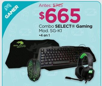 Combo select gaming 4 en 1 sg-k1