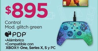 Chedraui Control xbox alámbrico glitch green oferta