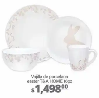 Fresko Vajilla de porcelana easter t&a home 16pz oferta