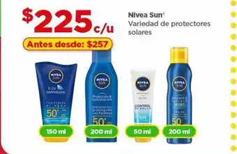 Variedad de protector solar nivea sun