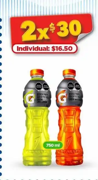 Bodega Aurrerá Bebida isotónica gatorade 750ml oferta