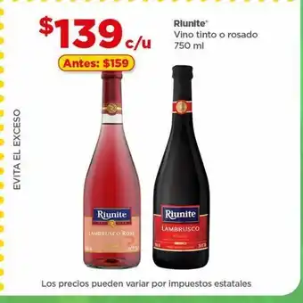 Bodega Aurrerá Vino tinto riunite 750ml oferta