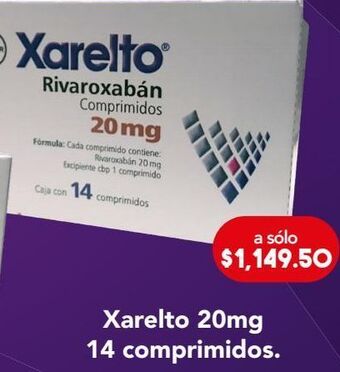 Farmacia San Pablo Xarelto com 20mg caj c/14pzs oferta